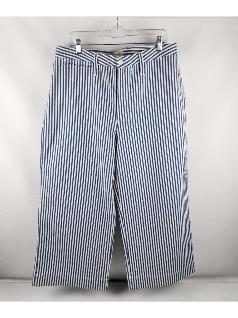 Striped Blue and White Women’s Wide-Leg Pants - NWT. Sz 33